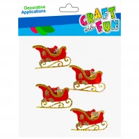 1. Craft With Fun Ozdoba Dekoracyjna Naklejki Świąteczne Sanie 501400